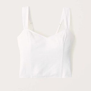 Abercrombie & Fitch Linen Wide Strap V-Neck Top